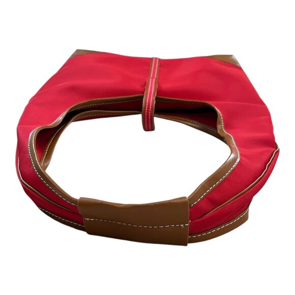 Vintage Red Spiegel Handbag – Polyester Microfiber & Faux Leather Trim - Picture 3 of 5